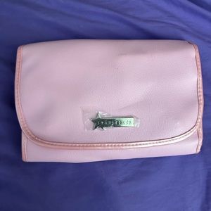 Pink makeup brush travel case